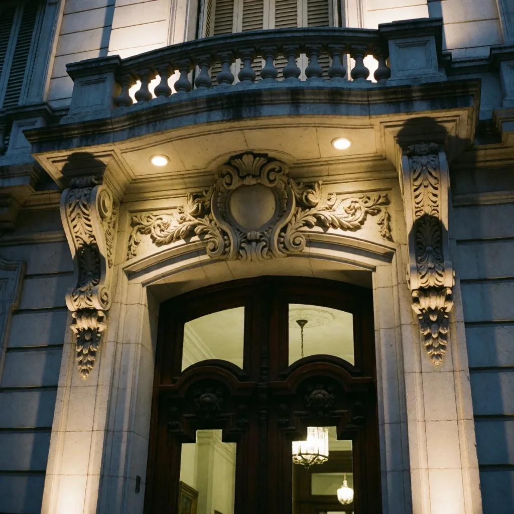 Consulado de España en Buenos Aires al anochecer